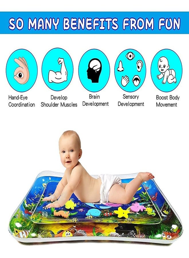 Meetzone Inflatable Baby Slapped Pad Toy Tummy Time Floor Cushion Fun Activity Play Center Indoor Outdoor Baby Water Playmate for Infants and Toddlers (1ps) - Image 4