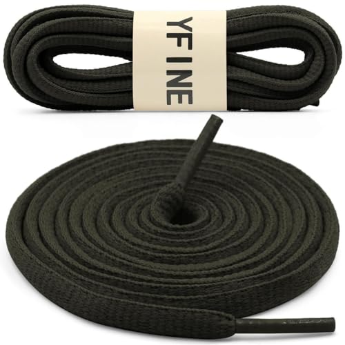 YFINE رباط حذاء رياضي بيضاوي YFINE: 2 زوج 47 بوصة بلون أخضر عسكري نصف دائري لرباط الأحذية الرياضية - Image 2