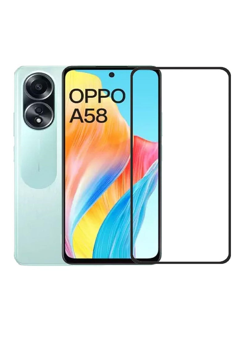 Super Tempered Glass Screen Protector 5D Designed For Oppo A58 Full Glue Edge to Edge Full Screen Coverage And Bubble Free - Image 1