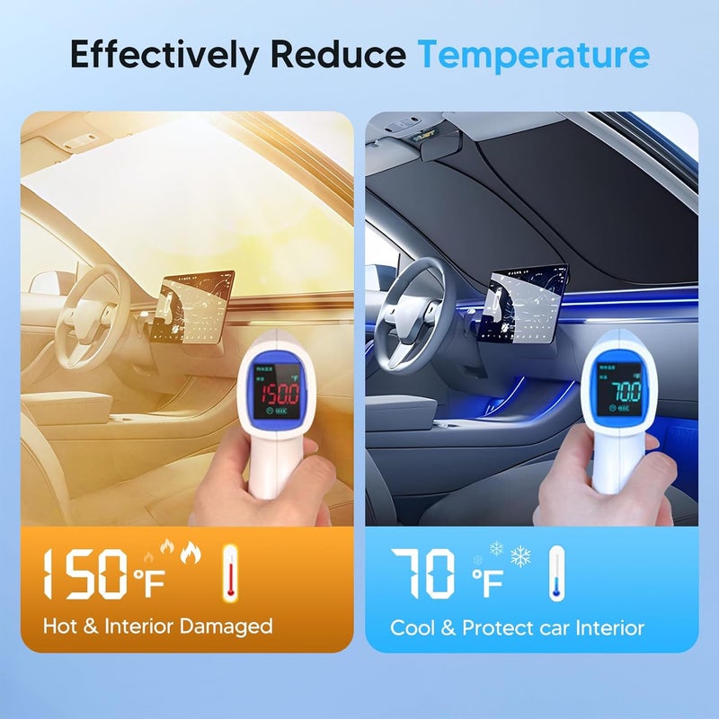 KUST Windshield Sun Shade for 2019-2023 Toyota RAV4 - UV Ray Blocking Sunshade Protector - Image 2