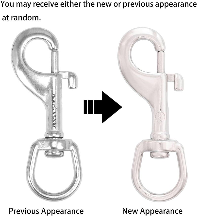Shonan.Systems SHONAN 2.75 Inch Swivel Eye Snap Hook, 2 Pack Marine Grade Scuba Bolt Snap, Single Ended Stainless Steel Flag Clips Swivel Snaps for Scuba Diving, Flag Pole Rope, Dog Leash, Camera Strap - Image 3