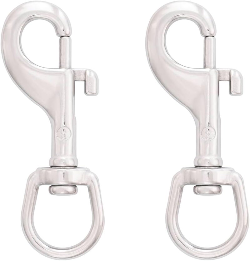 Shonan.Systems SHONAN 2.75 Inch Swivel Eye Snap Hook, 2 Pack Marine Grade Scuba Bolt Snap, Single Ended Stainless Steel Flag Clips Swivel Snaps for Scuba Diving, Flag Pole Rope, Dog Leash, Camera Strap - Image 1