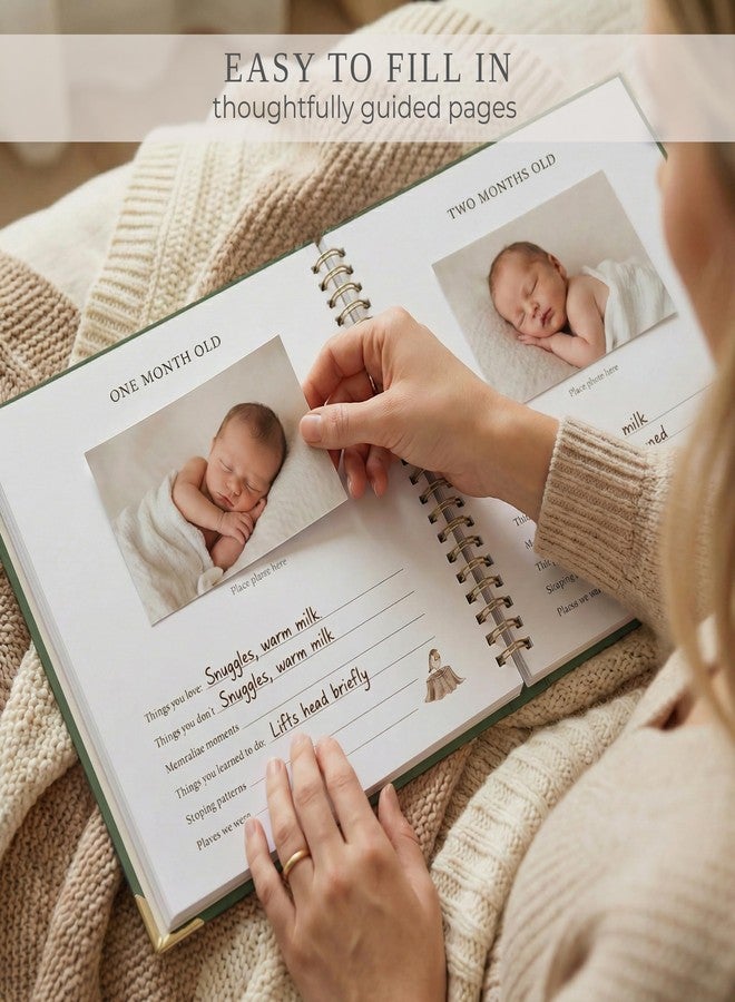 ZICOTO Keepsake Baby Memory Book for Boys and Girls – Timeless First 5 Year Baby Book – Neutral Journal Scrapbook or Photo Album - Record a Milestone for Every Event from Birth to Age 5 - Image 3
