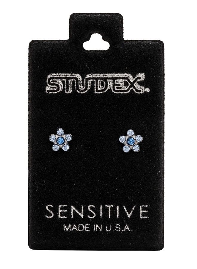 Studex Daisy Light Sapphire - September Allergy-Free Stainless Steel Ear Studs - Image 5