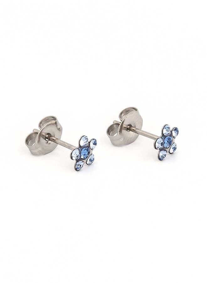 Studex Daisy Light Sapphire - September Allergy-Free Stainless Steel Ear Studs - Image 2