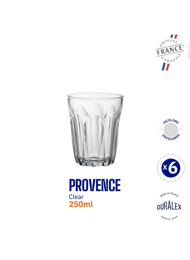 Duralex® Provence Transparent Clear Tumbler 250ML, Set of 6 Glasses | Ideal for Hot or Cold Drinks, Tea, Coffee, Juice, Cocktails, Mocktails | Ultra Scratch Resistant Tempered Glass - Image 3
