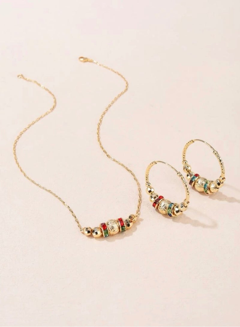 Jewelry 4You Elegant Gold Plated Necklace & Earrings Set - Image 2