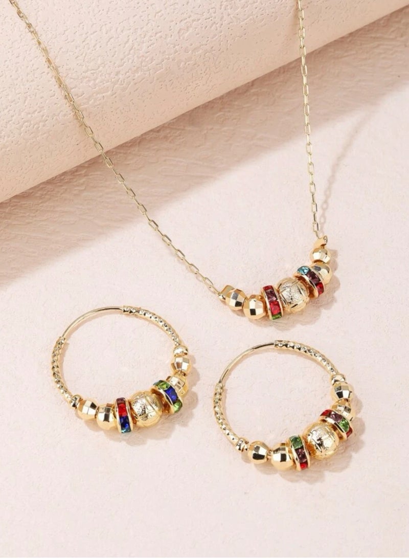 Jewelry 4You Elegant Gold Plated Necklace & Earrings Set - Image 3