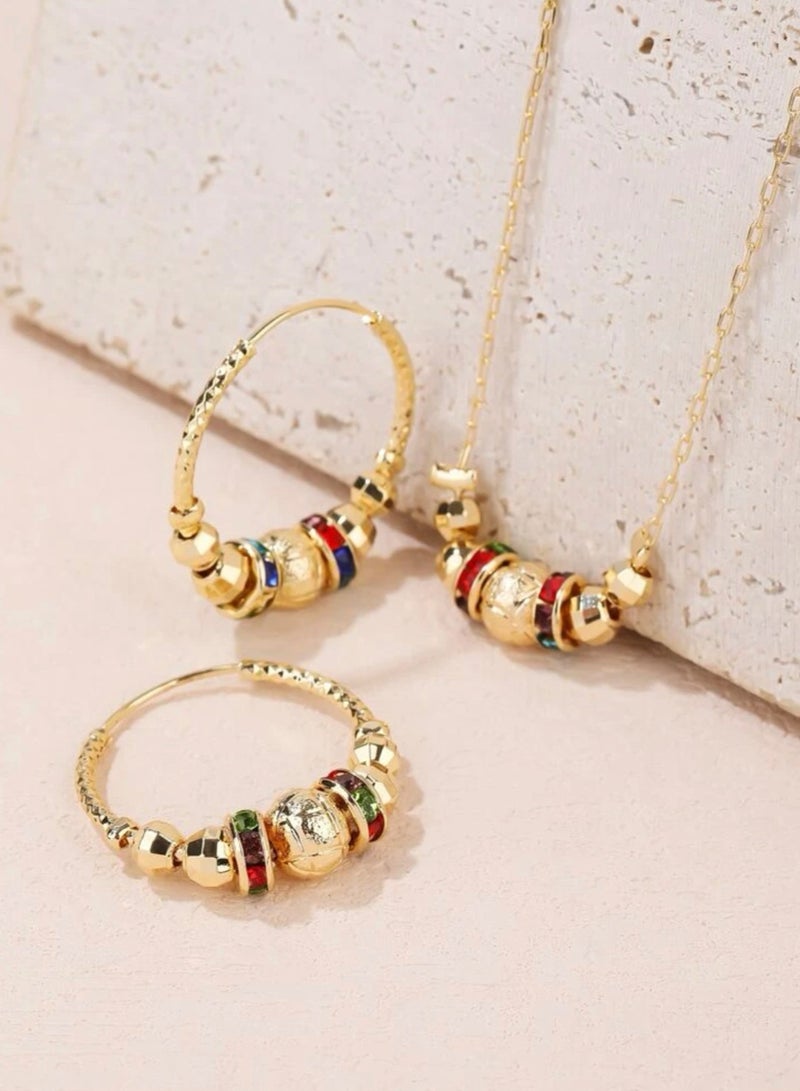 Jewelry 4You Elegant Gold Plated Necklace & Earrings Set - Image 1