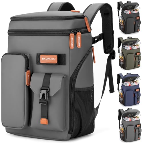 BAGPARKK Insulated Cooler Backpack,33 Cans Multifunctional Double Deck Leakproof Cooler Bag with Sternum Strap,Large Capacity Lightweight Travel Camping Beach Backpack Cooler Ice Chest for Men Women - Image 1