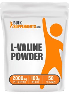 Health & Household Bulksupplements.Com L-Valine Powder - Valine Supplement, Valine Amino Acids - Bcaa Supplement, L-Valine 2000Mg - Gluten Free, 2000Mg Per Serving, 100G (3.5 Oz) (Pack Of 1)  - Image 1