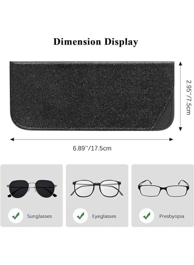 ShebSheb - 5 PCS Soft Leather Sunglasses Bag Eyeglass Case Portable Anti-Scratch Sun Glasses Storage Bag  Anti-Stress Eyeglasses Pouch Bag for Women Men Glasses Protective Case - Image 1
