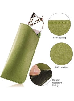 ShebSheb 5 PCS Soft Leather Sunglasses Bag Eyeglass Case Portable Anti-Scratch Sun Glasses Storage Bag  Anti-Stress Eyeglasses Pouch Bag for Women Men Glasses Protective Case  - Image 2