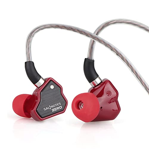 Linsoul 7Hz Salnotes Zero HiFi 10mm Dynamic Driver in-Ear Earphone IEM with Metal Composite Diaphragm Stainless Steel Faceplate Detachable 2Pin OFC Cable (Red, Without Mic) - Image 1