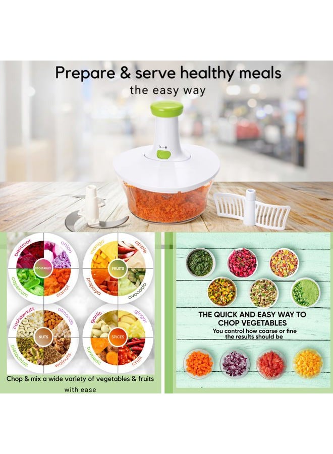 Brieftons Express Manual Food Chopper: 6.8-Cup, Hand Chopper Vegetable Cutter to Chop Veggies, Fruits, Herbs, Garlic Onion Chopper for Salsa, Salad, Pesto, Hummus, Guacamole, Coleslaw, Indian Cooking - Image 5