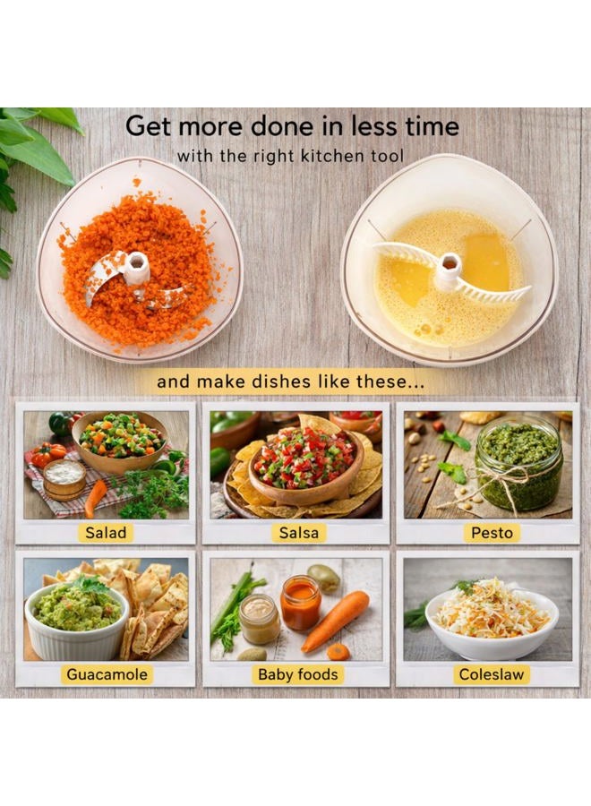 Brieftons Express Manual Food Chopper: 6.8-Cup, Hand Chopper Vegetable Cutter to Chop Veggies, Fruits, Herbs, Garlic Onion Chopper for Salsa, Salad, Pesto, Hummus, Guacamole, Coleslaw, Indian Cooking - Image 2