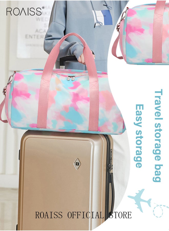 roaiss New Trend Travel Duffel Bag Sports Gym Tote Bag Shoulder Crossbody Overnight Bag for Women Men Weekender Labor Delivery Bag  - Image 3