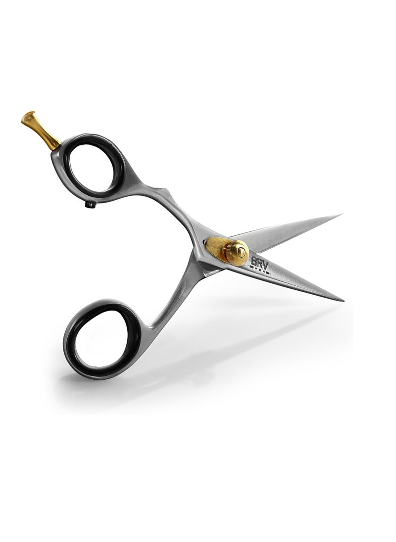 BRV MEN LEFT HANDED Razor Sharp Mustache & Beard Scissors - 5.5" - 100% High Carbon Stainless Steel - Facial Hair Trimming Shears (LEFT HANDED - Silver)  - Image 2