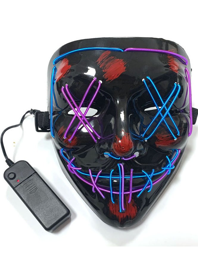 AUTOYSUR LED Mask - Light Up Mask LED Masks EL Wire Scary Mask for Masquerade Cosplay Light Up Face Mask for Kids Men Women Festival Party - Image 3
