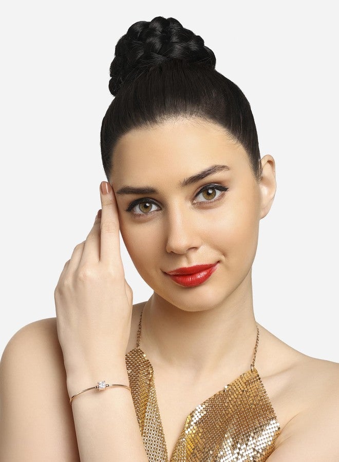 أيه إم أي سوار كادا من النحاس الأصفر مزين بالزركونيا المكعبة اللامعة من Ami باللون الذهبي الوردي للنساء - ZPFK19754 - Image 4