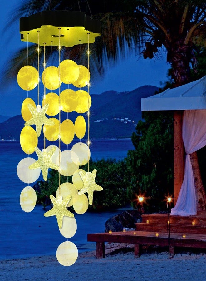 Toodour Solar Wind Chimes for Outside, Shells Light Gifts for Mom Grandma Women Wife Girls, Waterproof Solar Outdoor Decorative Mobile Light for Holiday Garden Porch Yard Outdoor Decor (Warm White) - Image 1