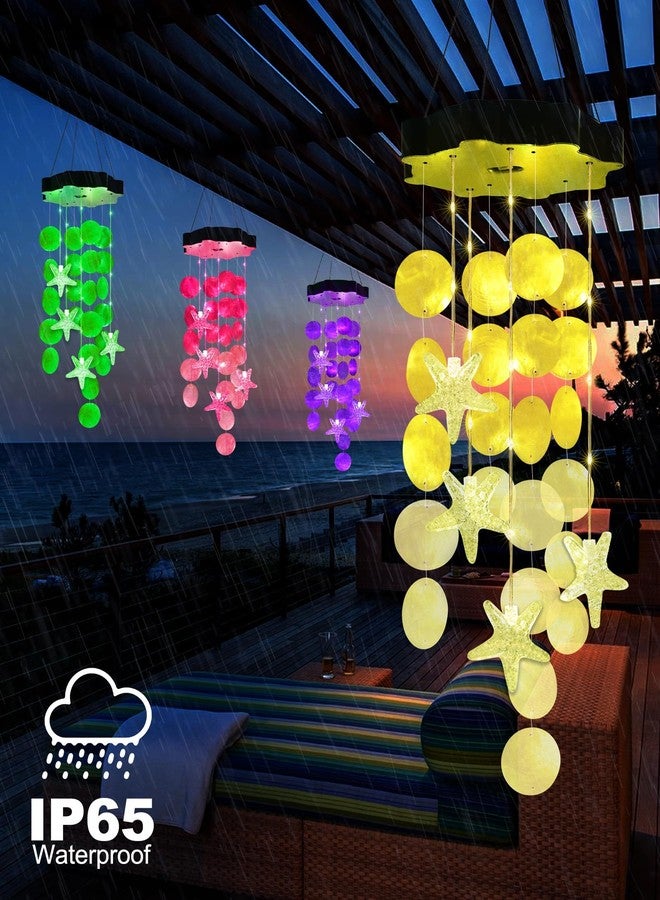 Toodour Solar Wind Chimes for Outside, Shells Light Gifts for Mom Grandma Women Wife Girls, Waterproof Solar Outdoor Decorative Mobile Light for Holiday Garden Porch Yard Outdoor Decor (Warm White) - Image 4