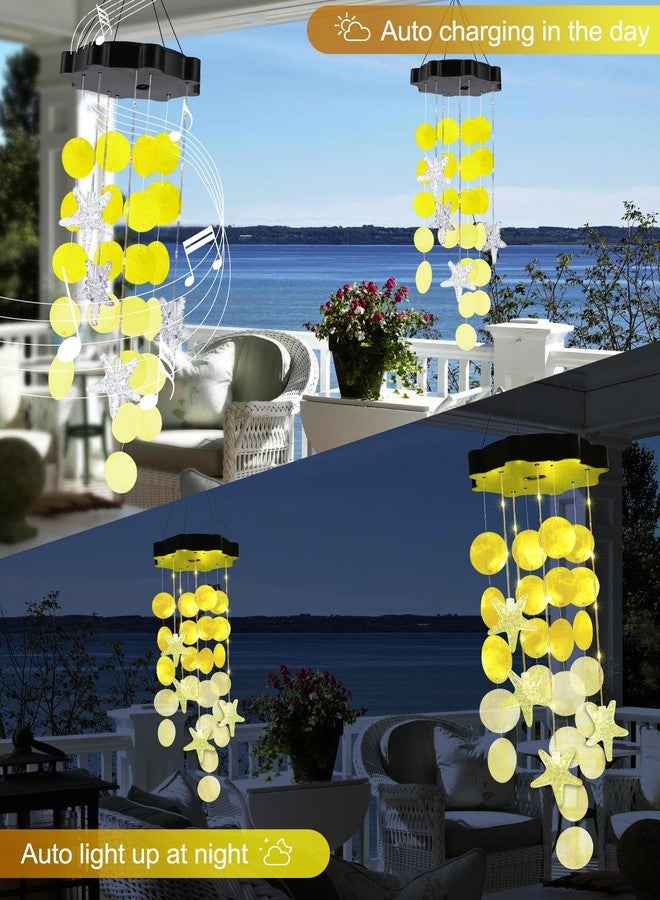 Toodour Solar Wind Chimes for Outside, Shells Light Gifts for Mom Grandma Women Wife Girls, Waterproof Solar Outdoor Decorative Mobile Light for Holiday Garden Porch Yard Outdoor Decor (Warm White) - Image 5