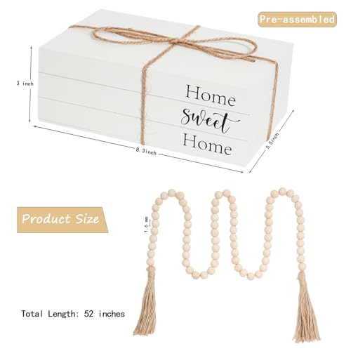 RUIRUICO Decorative Books for Home Decor, Wooden Faux Book for Decoration, Farmhouse Stacked Display Books (Home Sweet Home) - Image 3