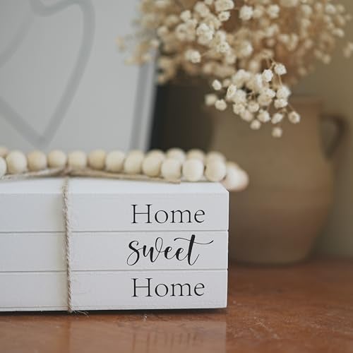 RUIRUICO Decorative Books for Home Decor, Wooden Faux Book for Decoration, Farmhouse Stacked Display Books (Home Sweet Home) - Image 2