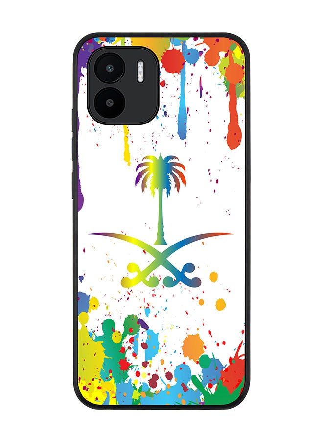 Stylizedd Rugged Black edge case for Xiaomi Redmi A2 / Xiaomi Redmi A1 Slim fit Soft Case Flexible Rubber Edges Anti Drop TPU Gel Thin Cover - Colorful Saudi - Image 1