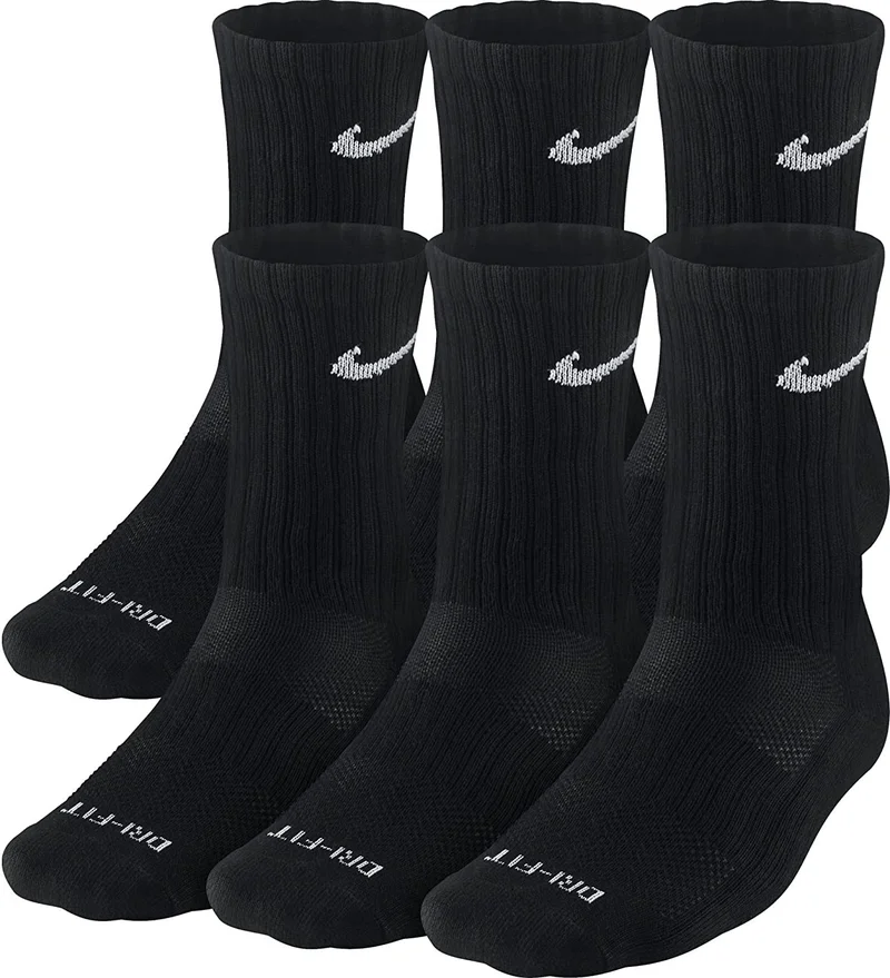 Nike Dri-Fit Cushioned Crew Mid Men's Socks Black/White SX4446-001
