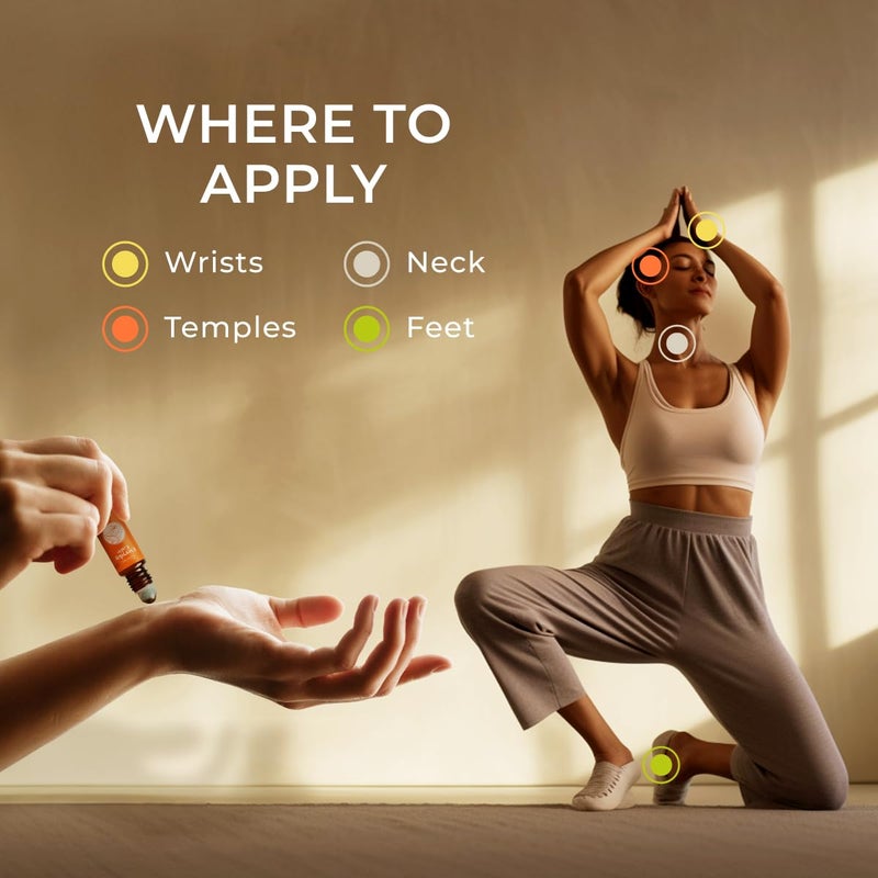 Gya Labs Active Energy Essential Oil Roll On - Blended with Energizing Lemon, Refreshing Peppermint Oil & More - 100% Pure Aromatherapy Oils Made to Stimulate The Senses - Travel Size (0.34 Fl Oz) - Image 4