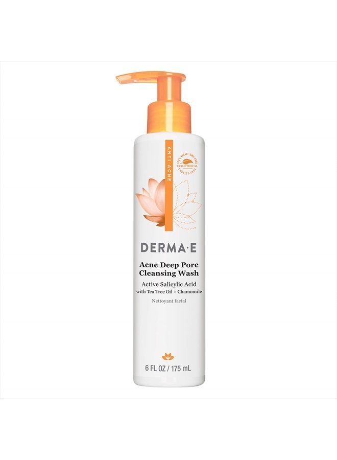 derma-e Acne Deep Pore Cleansing Wash – Blemish Control Facial Cleanser with Salicylic Acid - Gentle Oil Control Face Wash Soothes and Balances Skin, 6 fl oz - Image 1