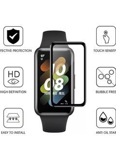 Generic ELMO3EZZ Screen Protector Compatible with Huawei Band 7 Watch, 3D Soft Curved Edge Protection Film [Anti-Scratch] [Bubble Free] [Extremely Shatter-Resistant] [Highly Sensitive] (Not Glass)  - Image 2