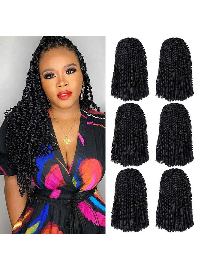 Liyate 6 Packs Spring Twist Braiding Hair Spring Twists Bomb Twist Hair Synthetic Fiber Fluffy Twist Crochet Braids Low Temperature Twist Crochet Hair for Women Braiding Hair(12inch,1B) - Image 1