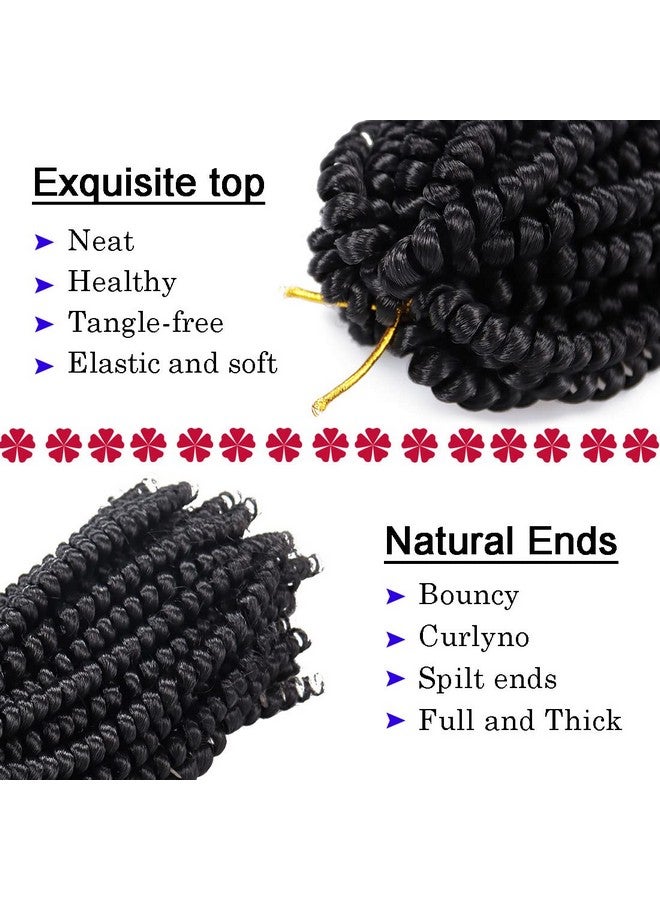Liyate 6 Packs Spring Twist Braiding Hair Spring Twists Bomb Twist Hair Synthetic Fiber Fluffy Twist Crochet Braids Low Temperature Twist Crochet Hair for Women Braiding Hair(12inch,1B) - Image 4
