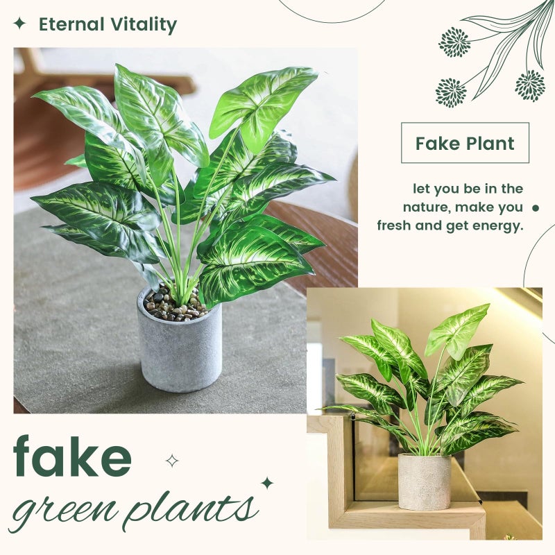 WUKOKU 16"" Small Fake Plants Artificial Potted Faux Plants Desk Plant for Home Office Farmhouse Kitchen Shelf Indoor Decor - Image 5