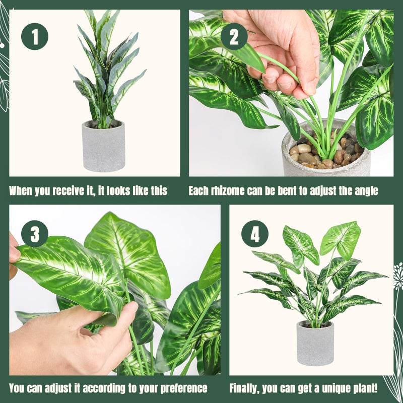 WUKOKU 16"" Small Fake Plants Artificial Potted Faux Plants Desk Plant for Home Office Farmhouse Kitchen Shelf Indoor Decor - Image 4