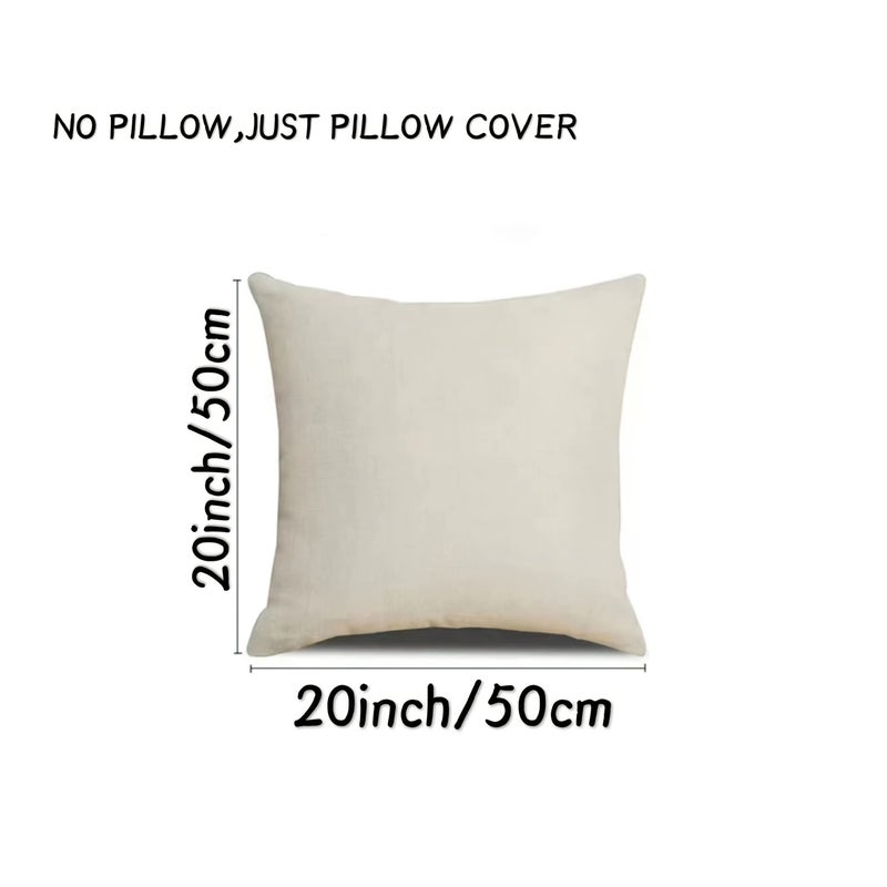 4pcs Modern Abstract Beige Black Square Throw Pillows 19.69x19.69inch Large Decorative Cushions With Geometric Patterns Zippered Removable Covers Machine Washable For Sofa Bed Deco - Image 3