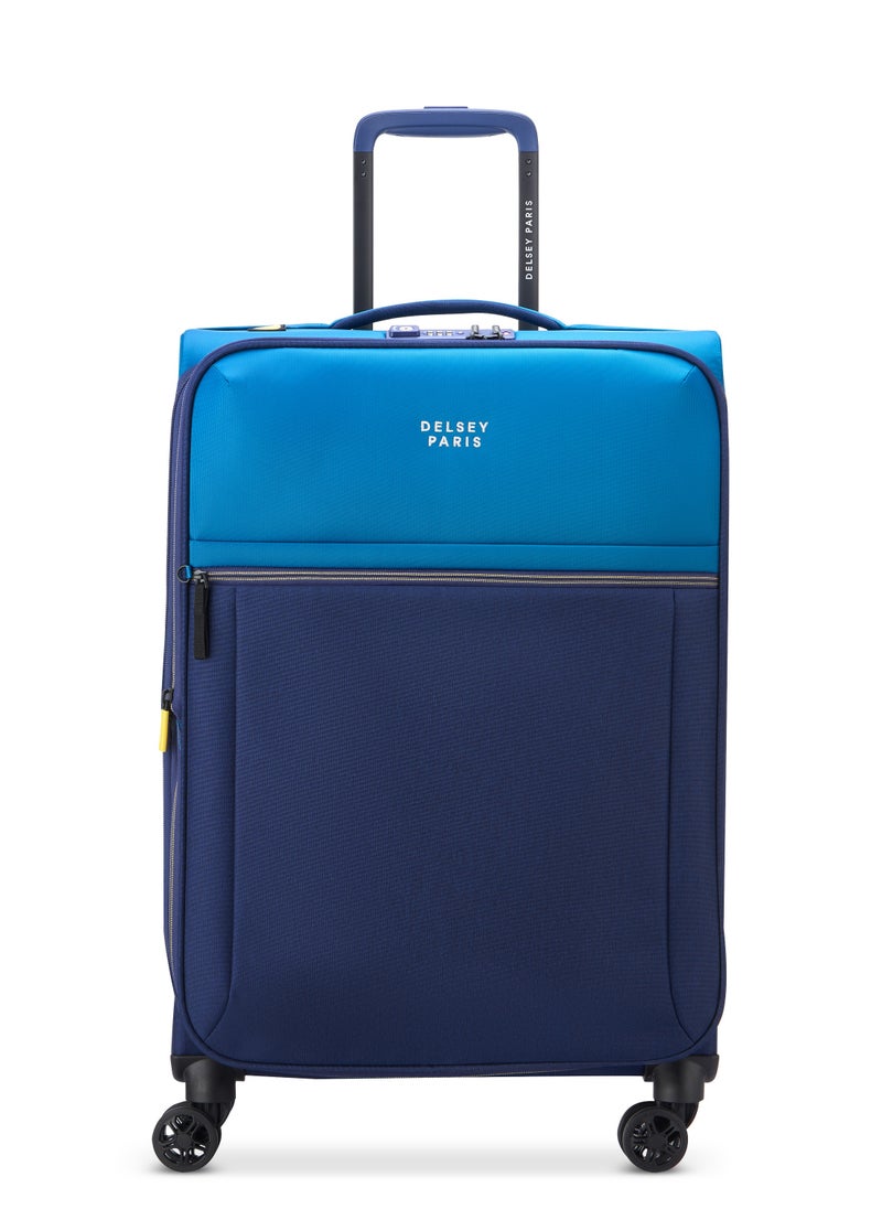 DELSEY Paris Brochant 3.0 67cm Soft Case Expandable 4 Double Wheel Luggage Trolley- Ultramarine Blue  - Image 1