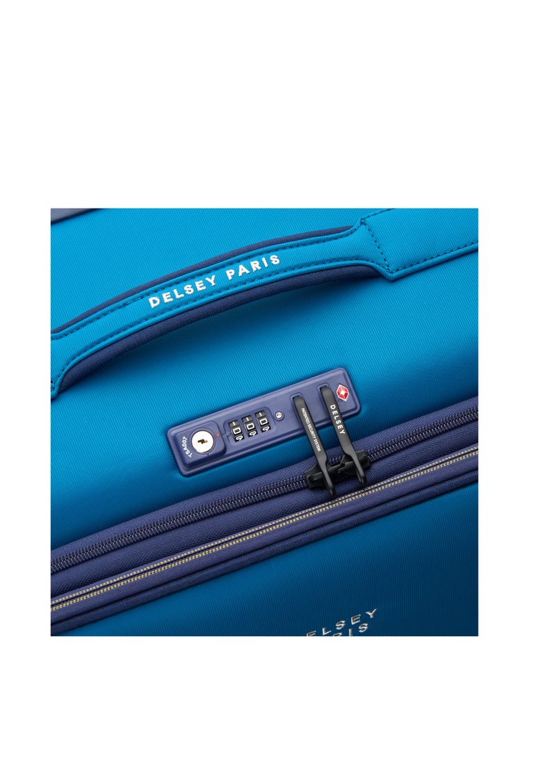 DELSEY Paris Brochant 3.0 67cm Soft Case Expandable 4 Double Wheel Luggage Trolley- Ultramarine Blue  - Image 4