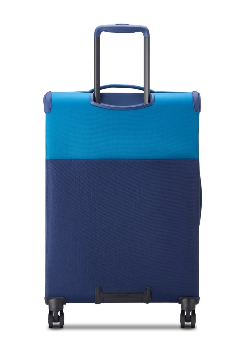 DELSEY Paris Brochant 3.0 67cm Soft Case Expandable 4 Double Wheel Luggage Trolley- Ultramarine Blue  - Image 2