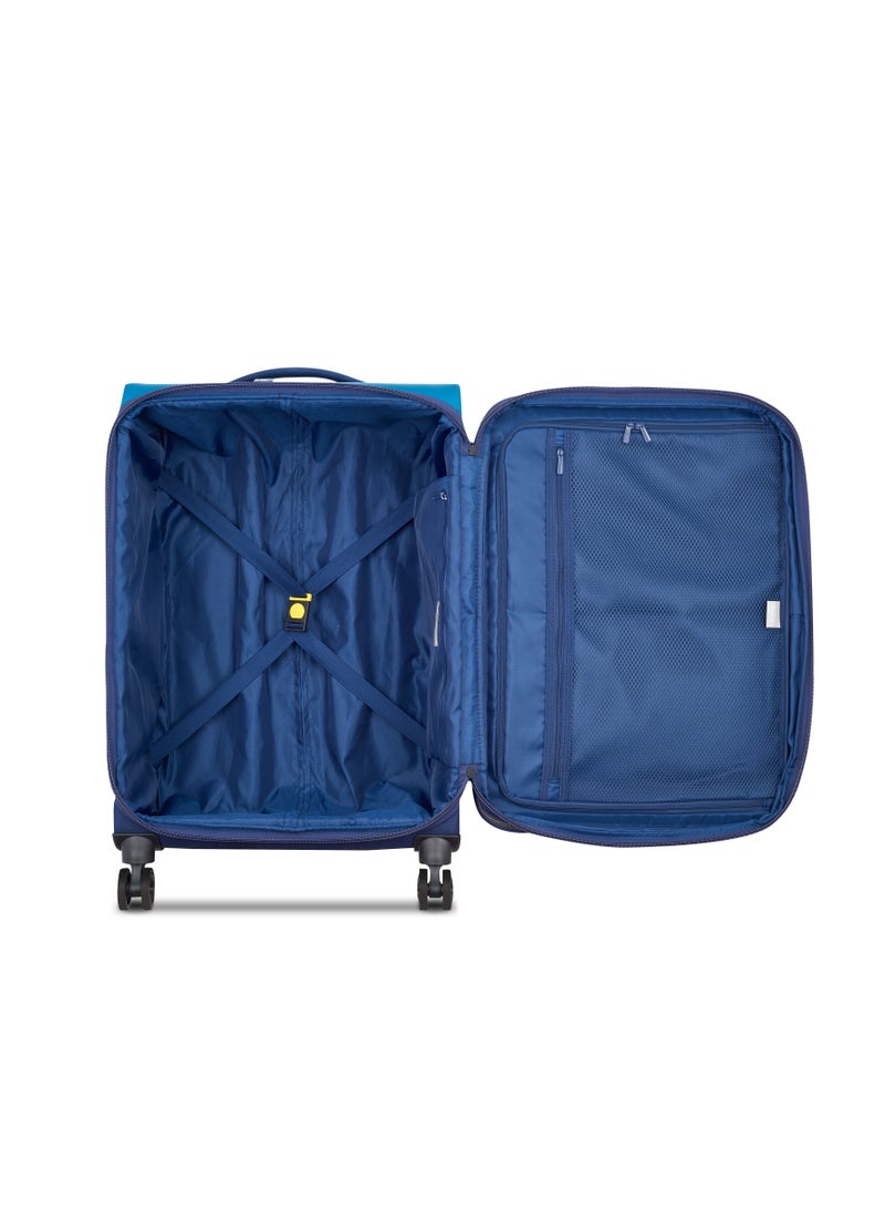 DELSEY Paris Brochant 3.0 67cm Soft Case Expandable 4 Double Wheel Luggage Trolley- Ultramarine Blue  - Image 3