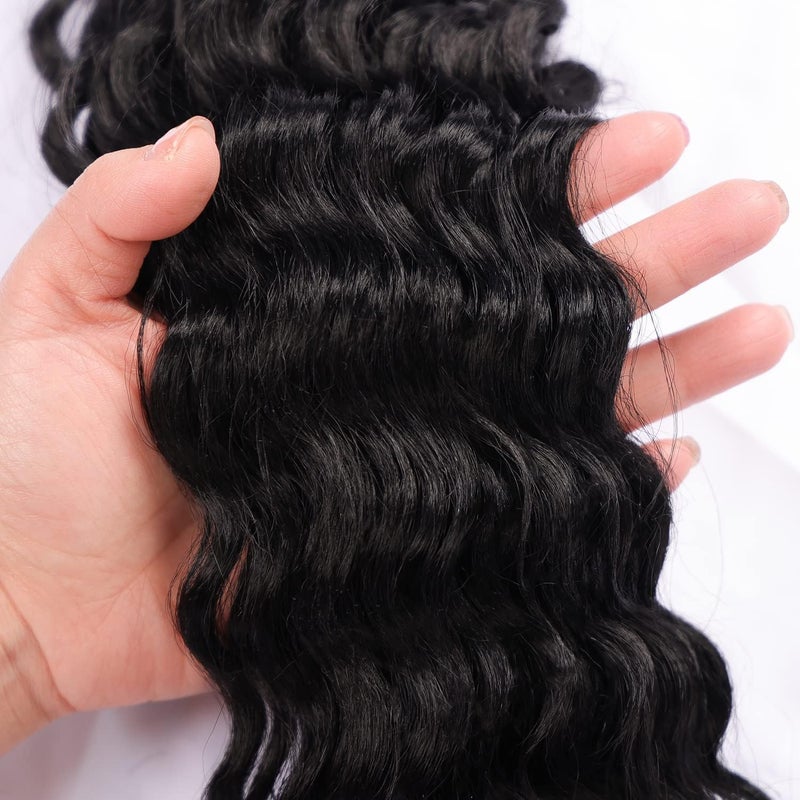 MAYSA Ocean Wave Crochet Hair Extensions 30in Crochet Hair 6Packs Soft Synthetic Braiding Curly Crochet Hair for Women #1B - Image 5