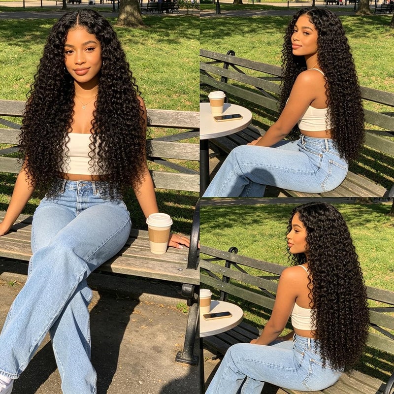 MAYSA Ocean Wave Crochet Hair Extensions 30in Crochet Hair 6Packs Soft Synthetic Braiding Curly Crochet Hair for Women #1B - Image 3