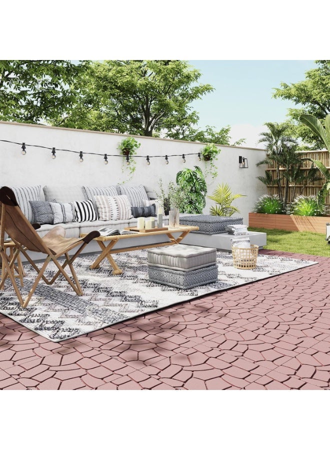 Plastic Interlocking Deck Tiles, 44 Pack Patio Deck Tiles,12"x12" Plastic Patio Flooring Outdoor Waterproof, Decking Tiles for Poolside Balcony Backyard, All Weather Use - Image 5