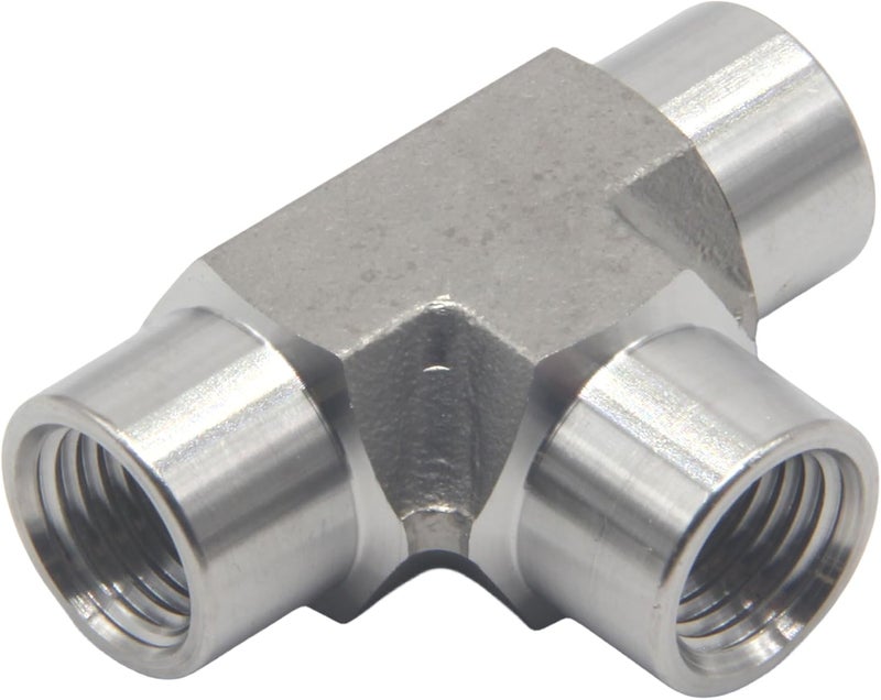 HFS (R) TEE Fitting - Female FNPT 3-Way Tee Stainless (3/8" FEMALE NPT) - Image 1