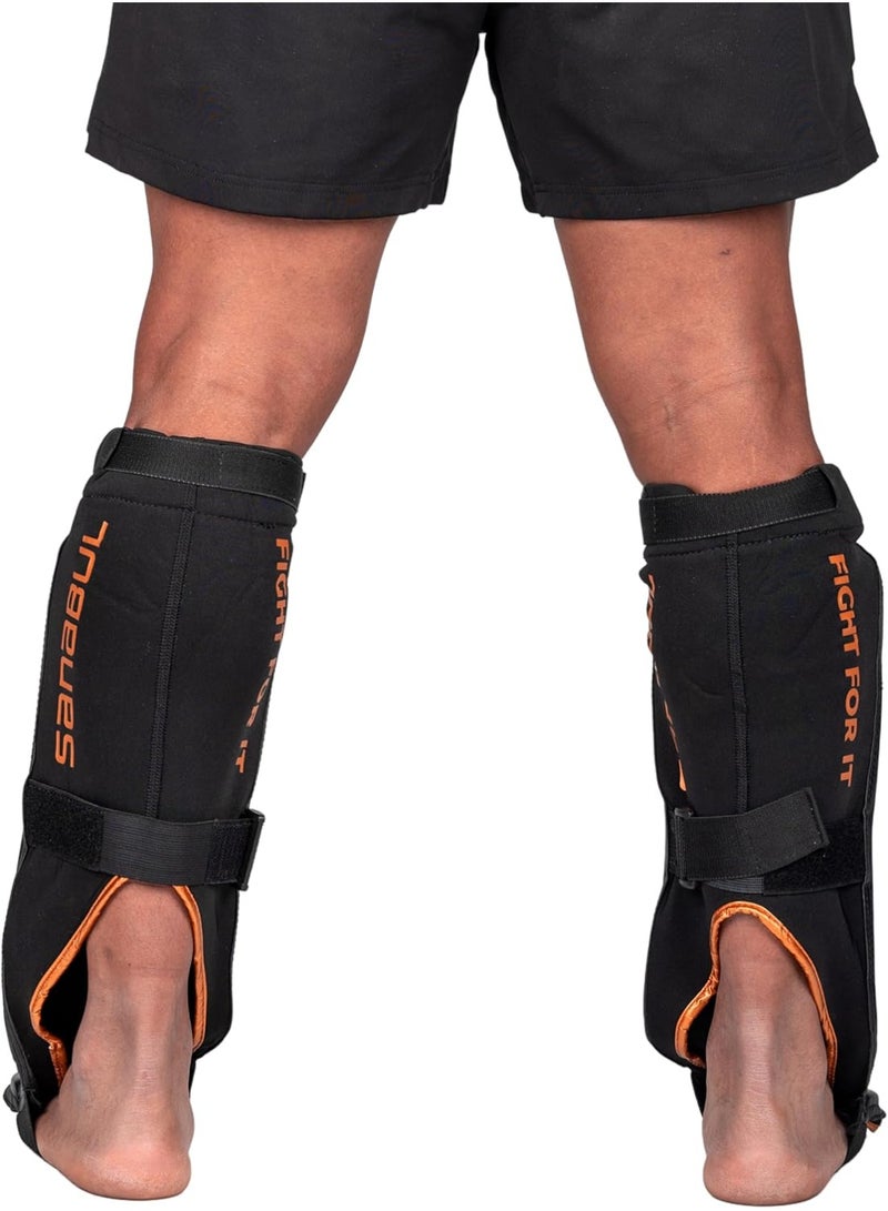Sanabul Essential Kickboxing Shin Guards – Metallic Copper, L/XL, Adjustable Straps for Comfort & Mobility - Image 2