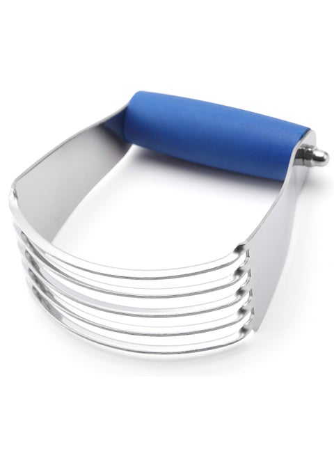 Spring Chef Medium Size Dough Blender For Baking Dough Cutter Tool Stainless Steel Puff Pastry Cutter Tool with Soft Grip Handle Dishwasher Safe Pastry Blender for Easy Mixing  Sapphire