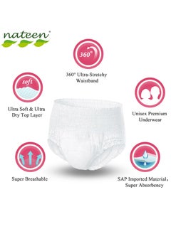 nateen Flexi Plus Adult Diapers Pants,Incontinence Pull Up,Large,Waist Size 110-170cm,10 Count Adult Pull Ups,Superior Comfort,Excellent Combination of Protection.  - Image 3